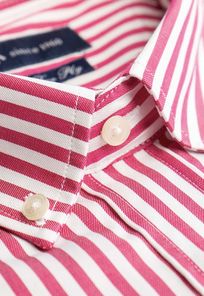 Regular-fit 100's Two-ply cotton striped shirt - Image 2