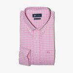 Regular-fit 100's Two-ply cotton checked shirt
