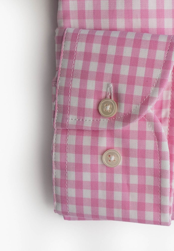 Regular-fit 100's Two-ply cotton checked shirt - Image 4