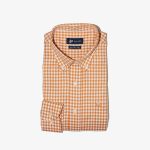 Regular-fit 100's Two-ply cotton checked shirt