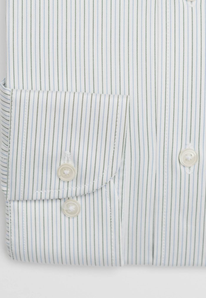 Regular-fit 100's Two-ply cotton striped shirt - Image 3