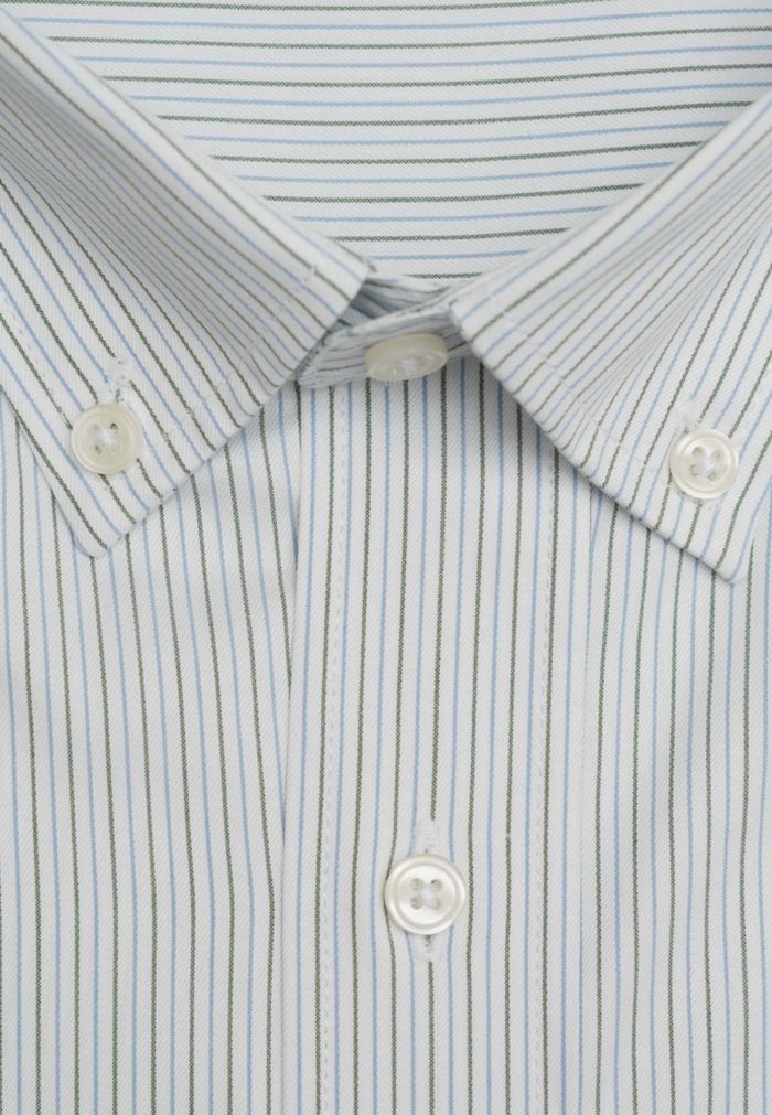Regular-fit 100's Two-ply cotton striped shirt - Image 4