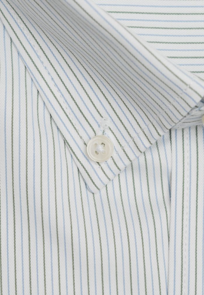 Regular-fit 100's Two-ply cotton striped shirt - Image 2