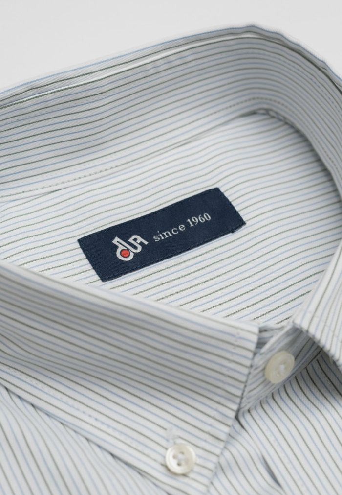 Regular-fit 100's Two-ply cotton striped shirt - Image 5