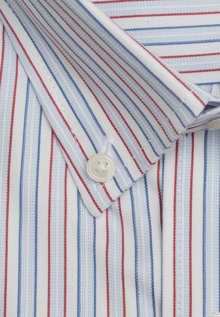 Regular-fit 100's Two-ply cotton striped shirt - Image 2