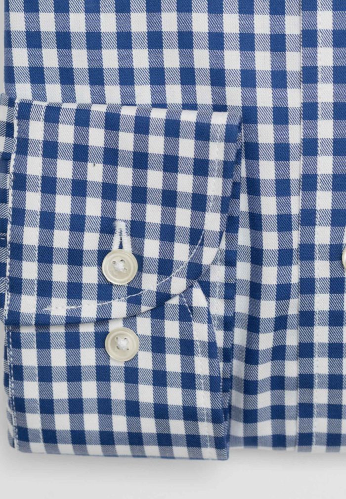 100's Two-ply cotton Vichy checked shirt - Image 3