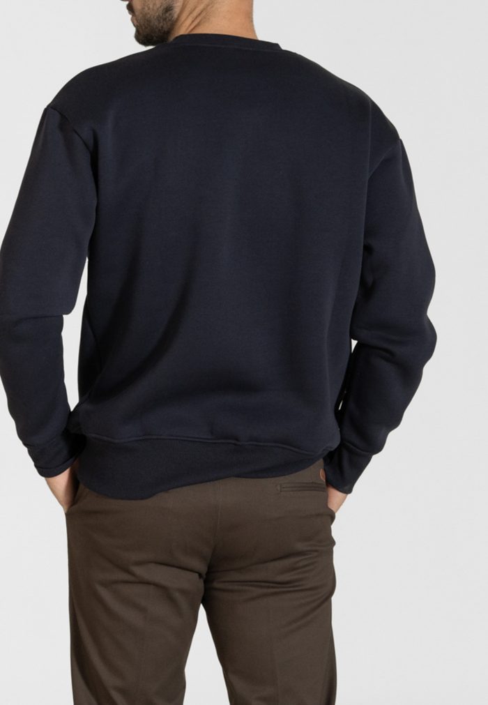 Blue jersey cotton sweatshirt relaxed fit - Image 4