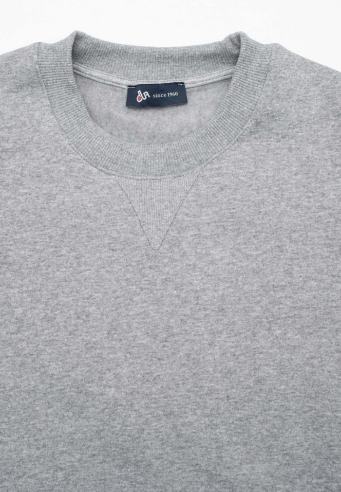 Grey melange jersey cotton sweatshirt relaxed fit - Image 4