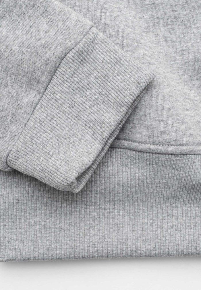 Grey melange jersey cotton sweatshirt relaxed fit - Image 3