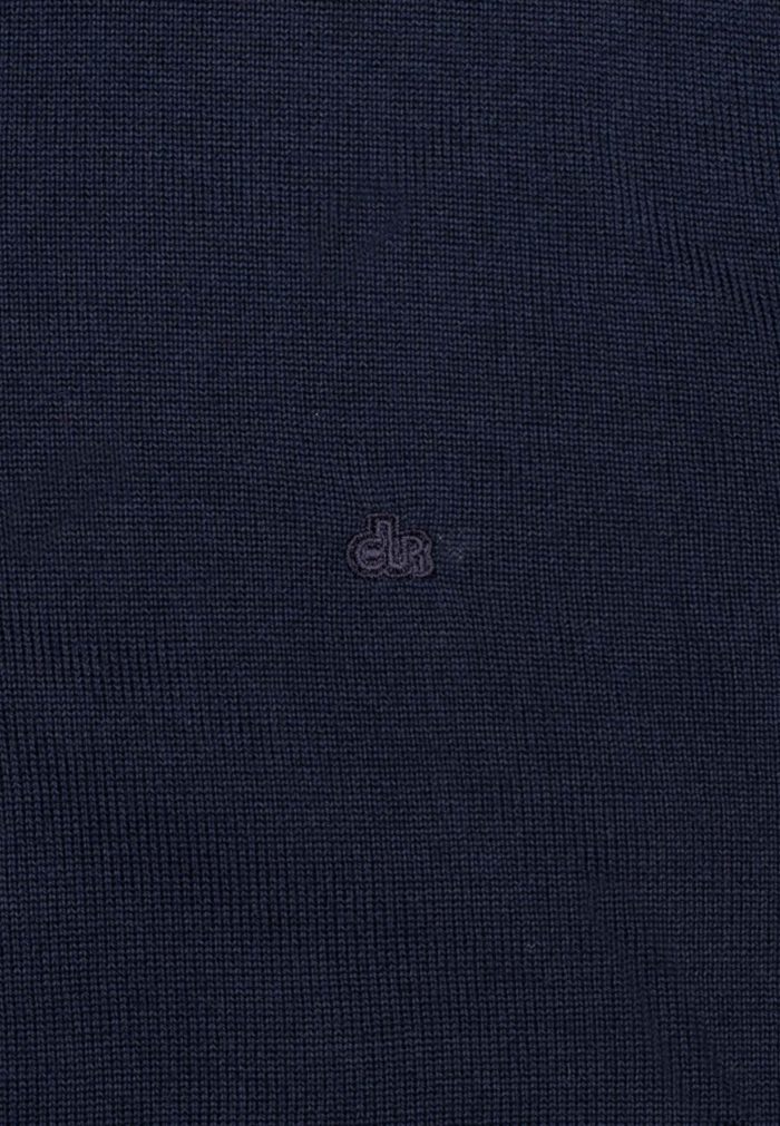 Marine blue πόλο πλεκτό από extra fine μαλλί μερινός - Image 4