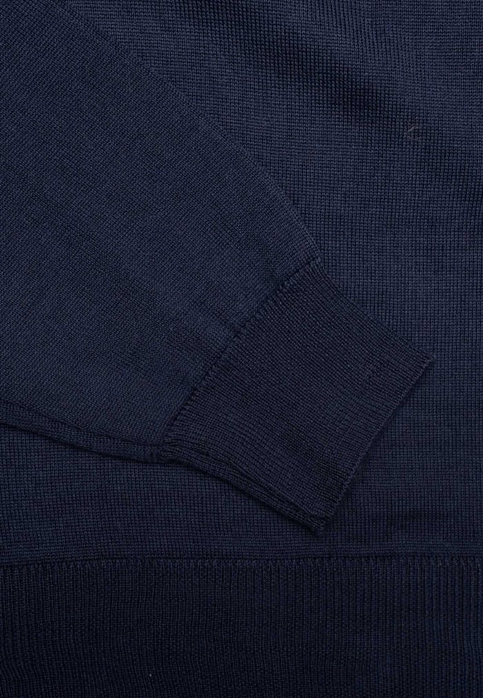 Marine blue πόλο πλεκτό από extra fine μαλλί μερινός - Image 5