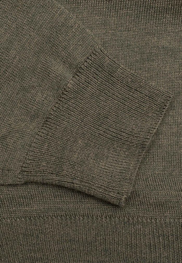 Olive melange merino wool polo jumber - Image 4