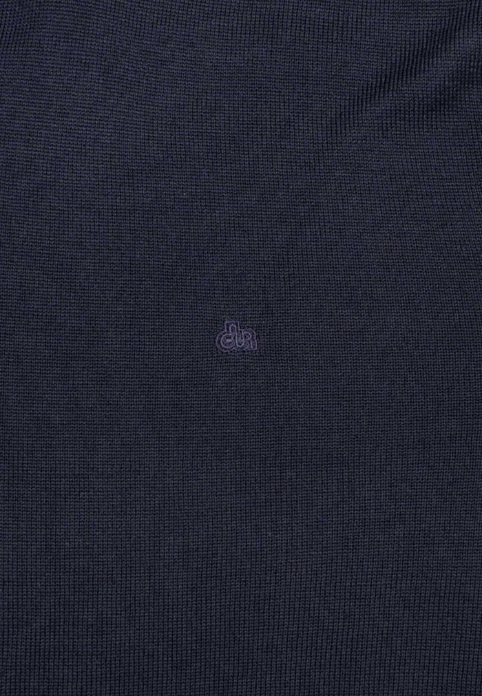 Dark blue πλεκτό λαιμόκοψη από Extra Fine μαλλί μερινός - Image 4