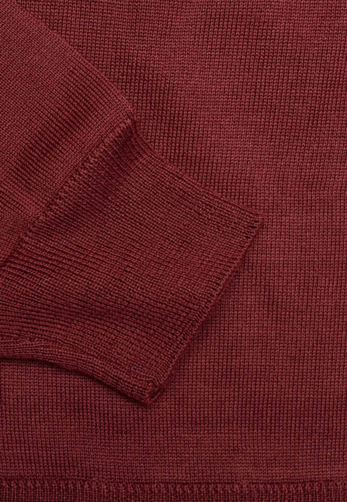 Bordeaux crew-neck Extra Fine Merino Wool sweater - Image 4