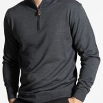 Anthracite merino wool half-zip jumber