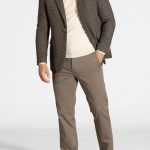 Grey-brown Pied de poule wool blend blazer