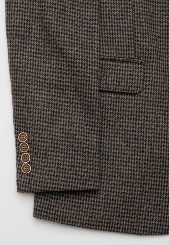 Grey-brown Pied de poule wool blend blazer - Image 5