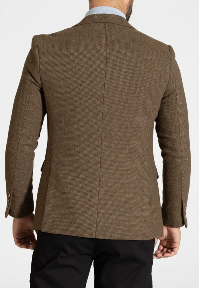 Honey brown tweed wool blend blazer - Image 4
