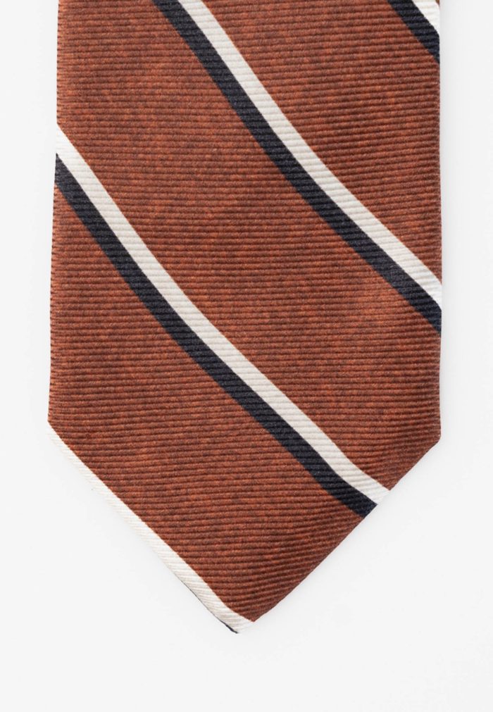 Striped design silk tie - Image 4