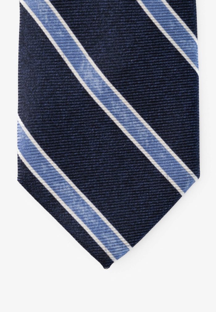 Striped design silk tie - Image 4
