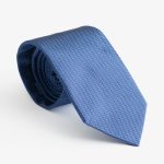 Raf blue silk piquet tie