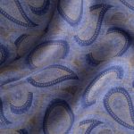 Blue paisley silk pocket square