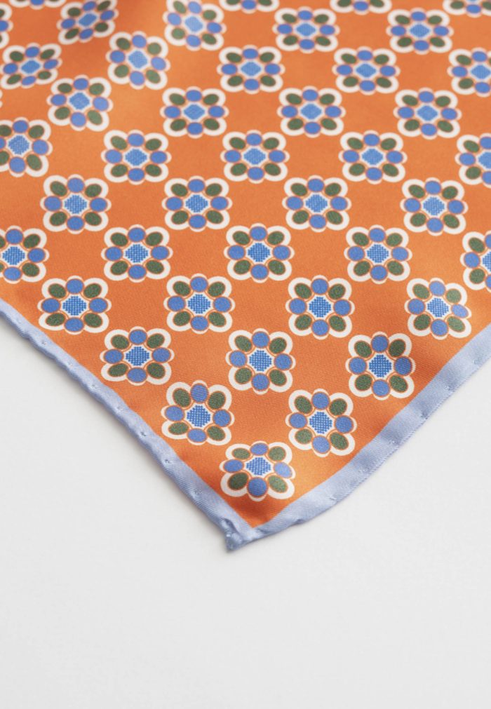 Orange silk pocket square - Image 3