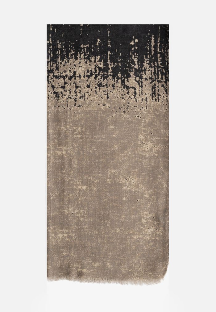 Black-beige scarf 100% Wool - Image 2