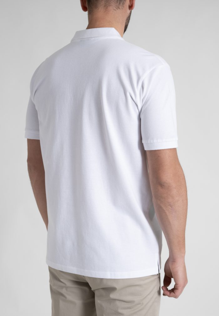 White combed cotton polo piquet - Image 4