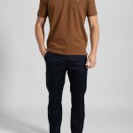 Cinnamon combed cotton polo piquet
