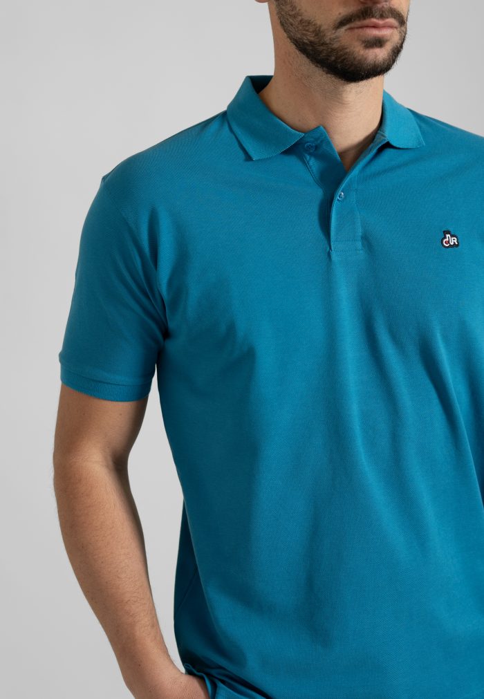 Petrol combed cotton polo piquet - Image 3