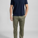 Marine blue combed cotton polo piquet