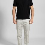 Black combed cotton polo piquet