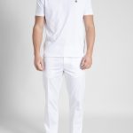 White Μπλούζα Λαιμόκοψη Combed Βαμβάκι