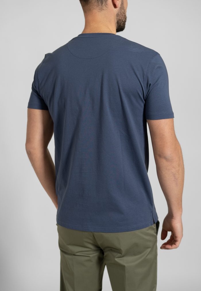 Berkeley Blue Crew Neck T-shirt Combed Cotton - Image 4