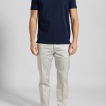 Marine Blue Crew Neck T-shirt Combed Cotton