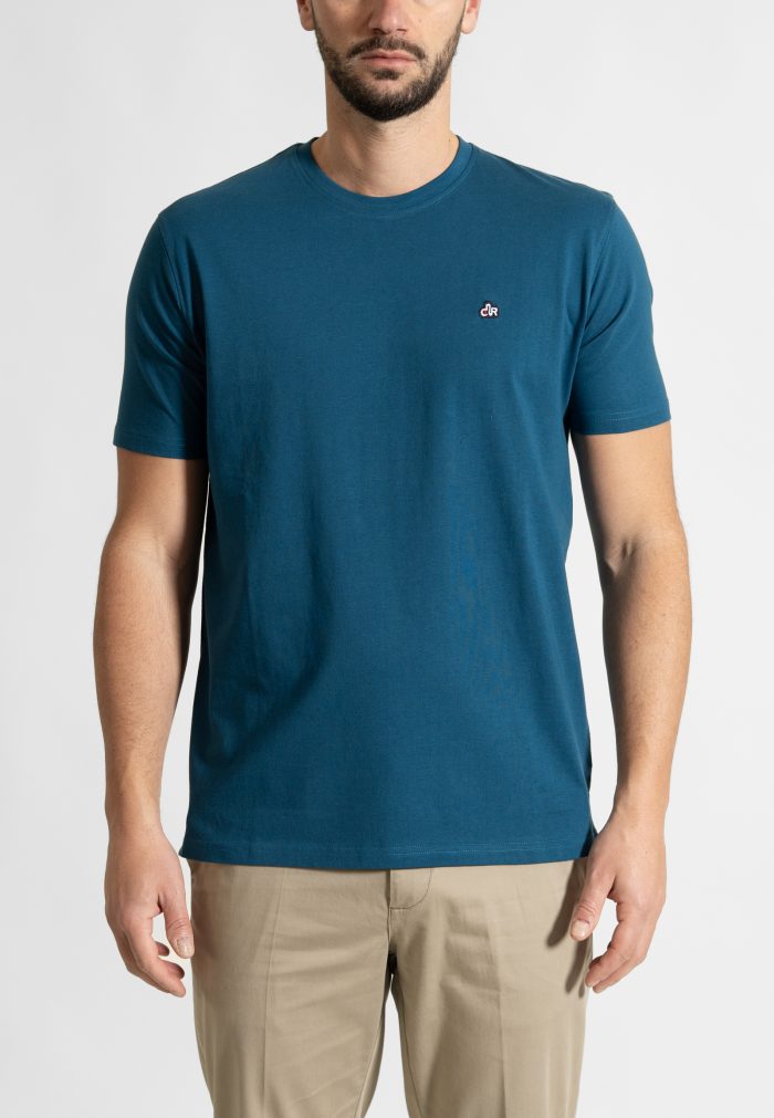 Crystal Teal Crew Neck T-shirt Combed Cotton - Image 2