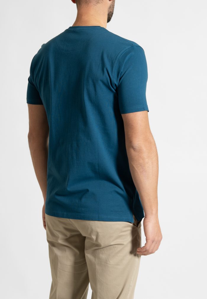 Crystal Teal Crew Neck T-shirt Combed Cotton - Image 4