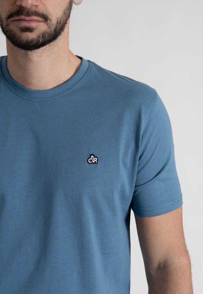 Pilot Blue Crew Neck T-shirt Combed Cotton - Image 3