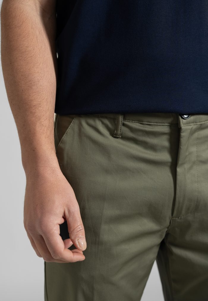 Khaki Παντελόνι chino twill καπαρντίνα κανονική γραμμή - Image 5