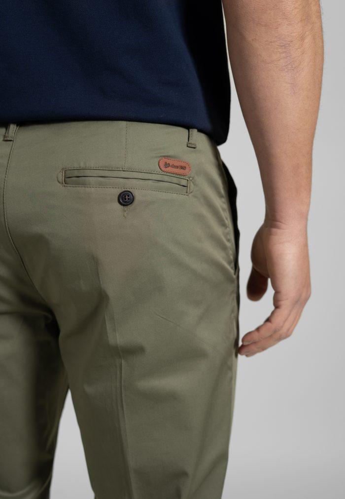 Khaki Παντελόνι chino twill καπαρντίνα κανονική γραμμή - Image 4