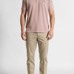 Beige Trousers Chinos Satin Stretch Regural Fit