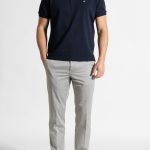 Light Grey Παντελόνι Chino Satin Stretch Κανονική Γραμμή