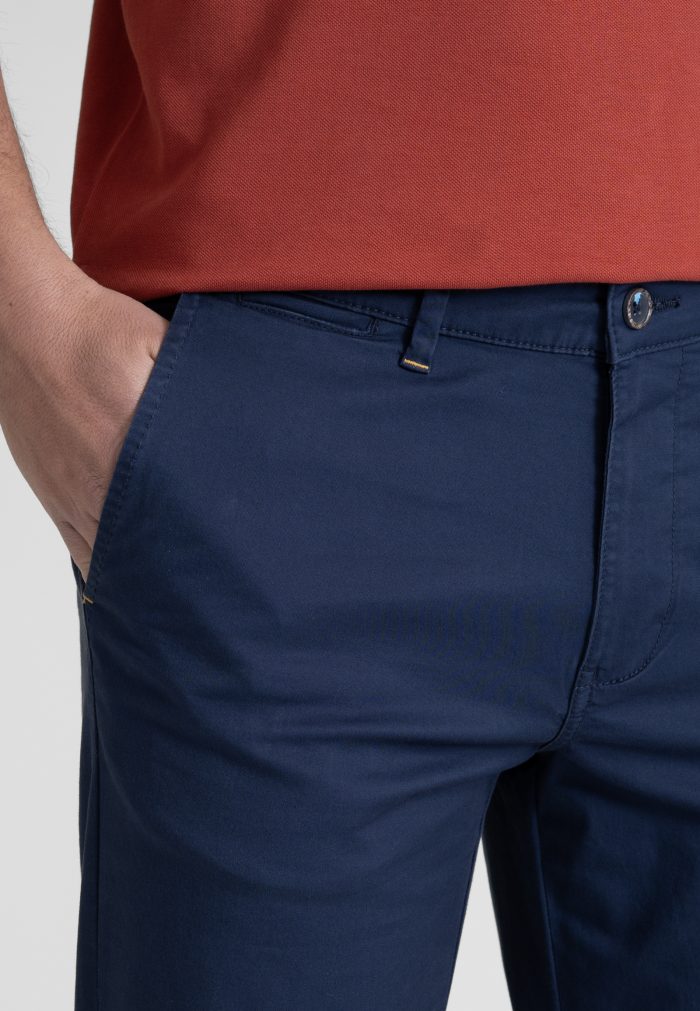Marine Blue Παντελόνι chino καπαρντίνα κανονική γραμμή - Image 3