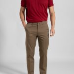 Brown Light gabardine cotton chinos trousers