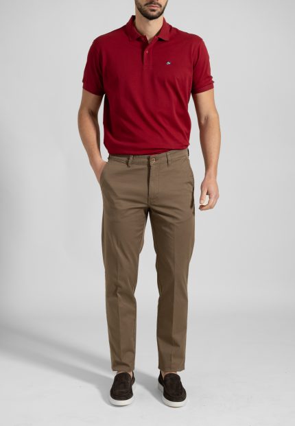 Brown Παντελόνι chino καπαρντίνα κανονική γραμμή