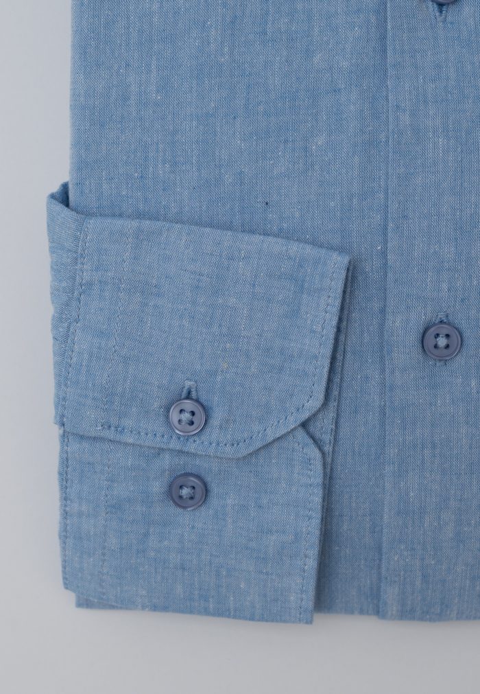 Light blue Regular fit linen shirt - Image 2