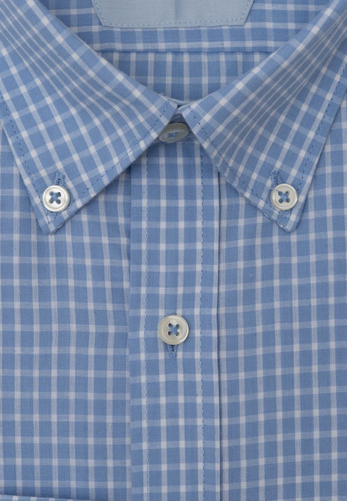Light blue Regular fit check shirt - Image 2