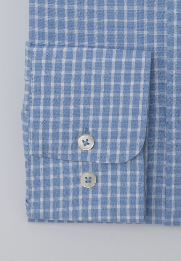 Light blue Regular fit check shirt - Image 3