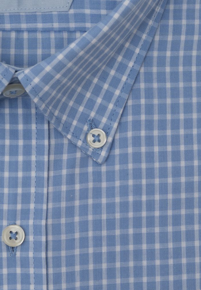 Light blue Regular fit check shirt - Image 4